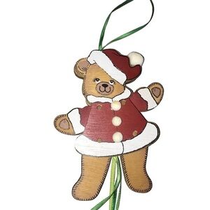 Kurt Adler Ornament Wood Vintage Pull Ribbon Moveable Arms Legs Christmas Decor